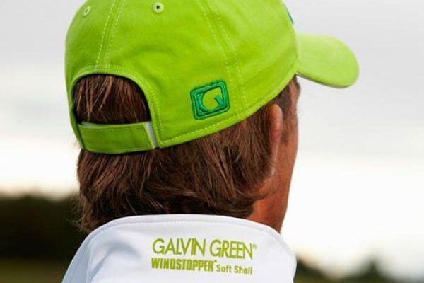 Man in green golf hat